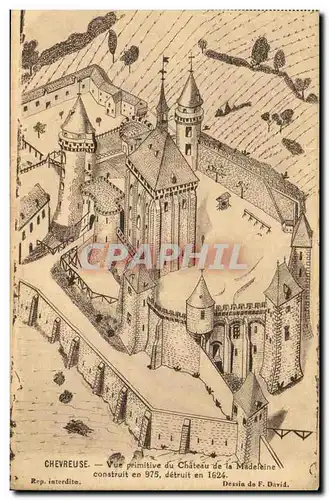 Cartes postales Chevreuse Vue Primitive du Chateau de la Madeleine construit en detruit en