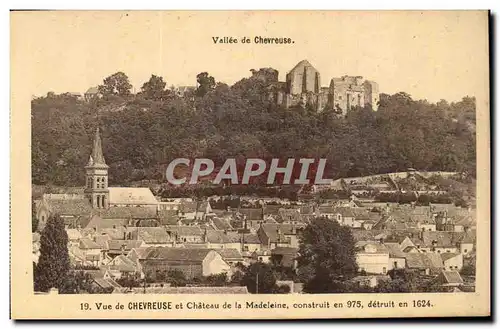 Cartes postales Vue de Chevreuse et Chateau de la Madeleine construit en detruit en