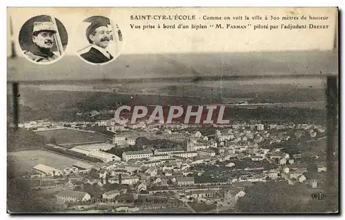 Cartes postales Saint Cyr L Ecole Comme on voit la ville a de hauseur Vue prise a bord d un biplan Aviation