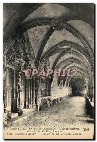 Cartes postales Abbaye De Saint Wandrille (Seine Interieure) Galerie du Cloitre Lavabo