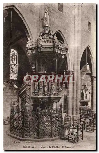 Ansichtskarte AK Selestat Chaire de I Eglise St Georges