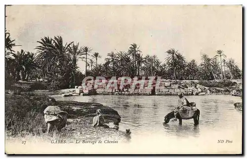 Ansichtskarte AK Gabes Le Barrage de Chenim ane Donkey Enfants