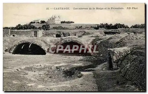 Cartes postales Carthage Les Citernes de la Malga et la Primatiale Tunisie