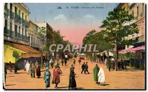 Cartes postales Tunisie Tunis Avenue de France