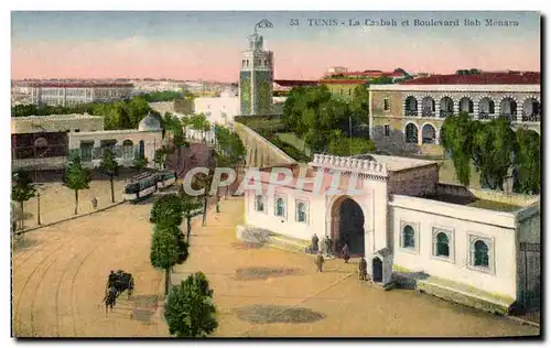 Cartes postales Tunisie Tunis La Casbah et Boulevard Bab Menurn