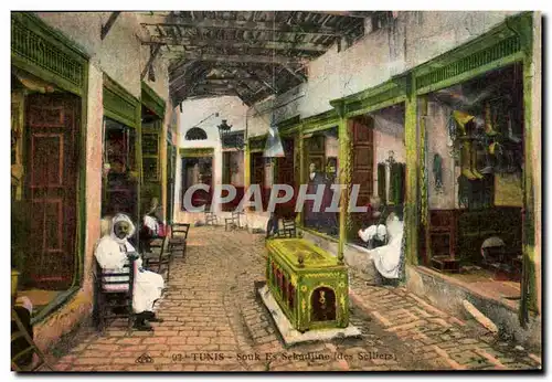 Cartes postales Tunisie Tunis Souk Es Sekadine des Selliers