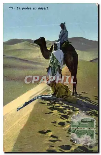 Ansichtskarte AK Tunisie La Priere au desert chameau Camel