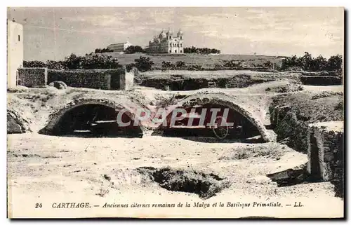 Cartes postales Tunisie Carthage Anciennes citernes romaines de la Malga et la Primatiale