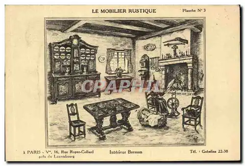 Cartes postales Le mobilier Rustique Interieur Bressan
