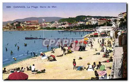 Ansichtskarte AK Cannes La Plage Bains de Mer