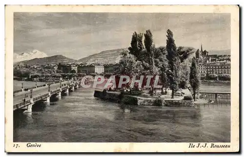 Cartes postales Geneve Ile JJ Rousseau