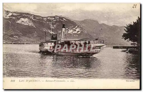 Cartes postales Lac D Annecy Bateau Promenade Mont Blanc