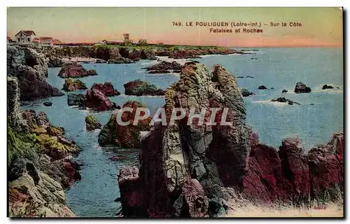 Cartes postales Le Pouliguen (Loire int) Sur la Cote Falaises et Roches