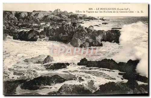 Ansichtskarte AK Le Pouliguen Effets de vagues sur lea Rochers de la Grande Cote