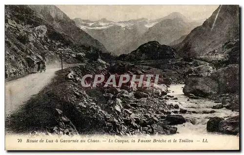 Cartes postales Route de Luz a Gavarnie au Chaos Le Casque la Fausse Breche et le Taillou