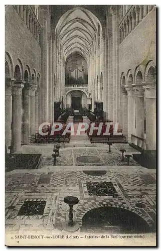 Cartes postales Saint Benoit sur Loire Interieur de la Basilique