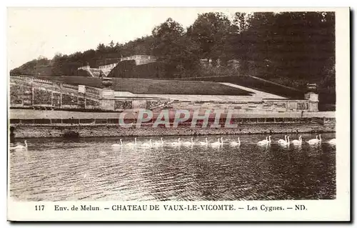 Ansichtskarte AK Chateau de Vaux Le Vicomte Les Cygnes Melun Swan