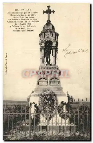 Ansichtskarte AK Batilly Monument erige par le General Comte de Geslin en 1893