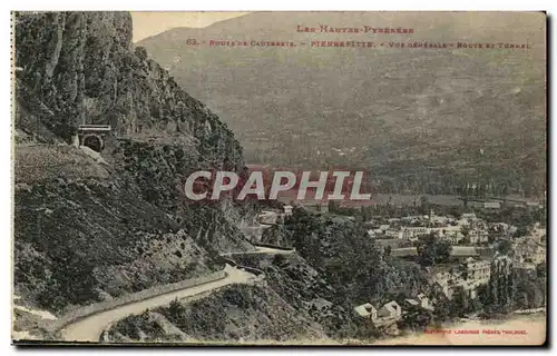 Cartes postales Les Hautes Pyrenees Route de Cauterets Pierrefitte Vue generale Route et tunnel