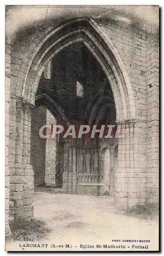 Cartes postales Larchant Eglise St Mathurin Portail