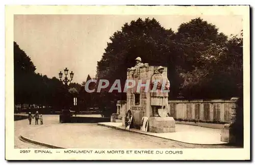 Cartes postales Epinal Monumnet Aux Morts et Entree Du cours Militaria