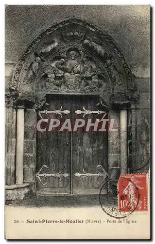 Cartes postales Saint Pierre le Moutier Porte de I Eglise