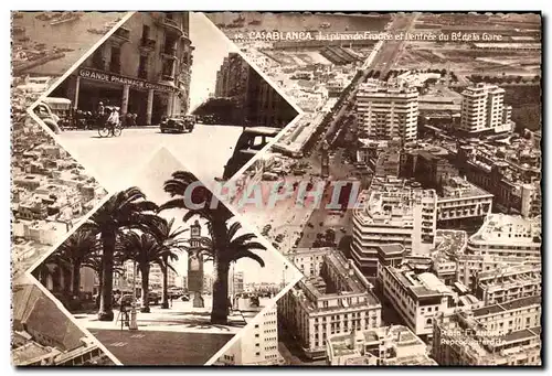 Cartes postales Maroc Casablanca La Place France et l entree du Bd de la Gare