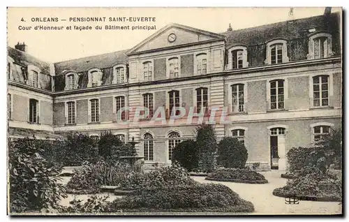 Cartes postales Orleans Pensionnat Saint Euverte Cour d Honneur et facade du Batiment principal