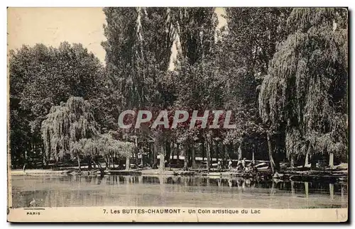 Ansichtskarte AK Paris Les Buttes Chaumont Un Coin artistique du Lac