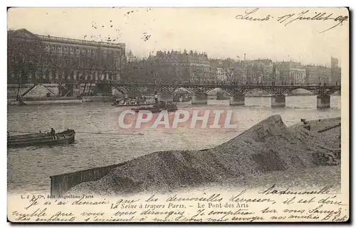 Ansichtskarte AK La Seine a travers Paris Le Pont des Arts Louvre Bateau