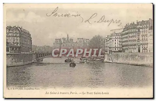 Cartes postales La Seine a travers Paris Le Pont Saint Louis Hotel de ville