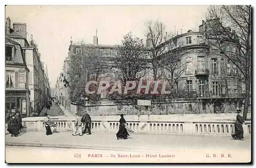 Cartes postales Paris Ile Saint Louis Hotel Lambert