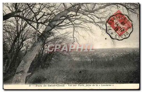 Cartes postales Parc de Saint Cloud Vue sur Paris prise de la lanterne Tour Eiffel