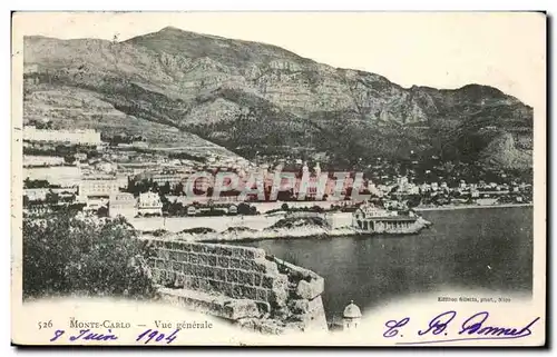 Cartes postales Monte Carlo Vue generale Monaco