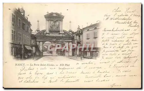 Cartes postales Nancy La Porte Saint Nicolas Carte 1899