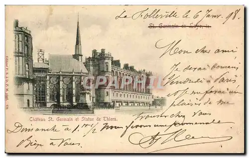 Cartes postales Chateau Saint Germain et Statue de Thierscarte 1898