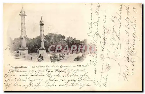 Cartes postales Bordeaux Les Colounes Rostrales des Quinconces Carte 1899