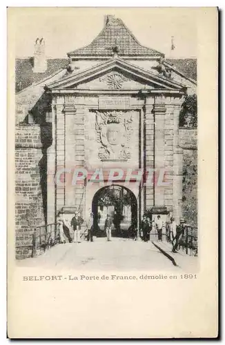 Cartes postales Belfort La Porte de France demolie en 1891