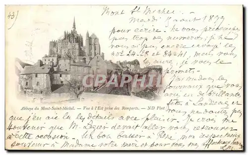 Ansichtskarte AK Abbaye du Mont Saint Michel Vue a I Est prise des Remparts Carte 1899