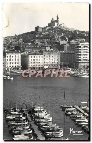 Moderne Karte Marseille Un Coin du Vieux Port et Notre Dame de la Garde