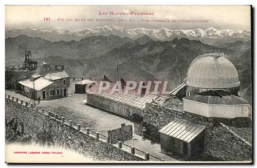 Cartes postales Les Hautes Pyrenees Pic Du Midi De Bigorre Vue generale de l observatoire