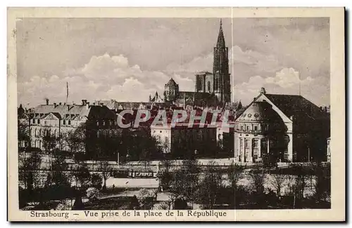 Ansichtskarte AK Strasbourg Vue prise de la Place de la Republique