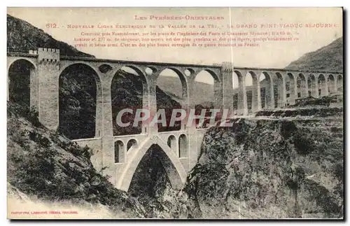 Cartes postales Nouvelle Ligne Electrique de la Vallee de la Tet Le grand pont viaduc