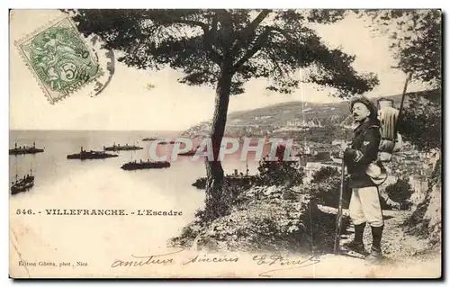 Cartes postales Villefranche L Escadre Militaria uniforme Bateaux