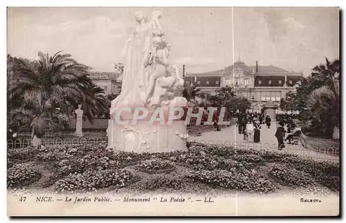 Cartes postales Nice Le Jardin Public Monument La Poesie