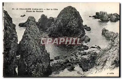 Cartes postales Le Pouliguen Sur la Cote Etude de Roches