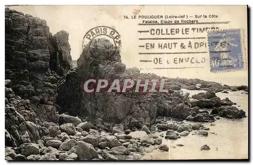 Cartes postales Le Pouliguen Sur la Cote Falalse Etude de Rochers