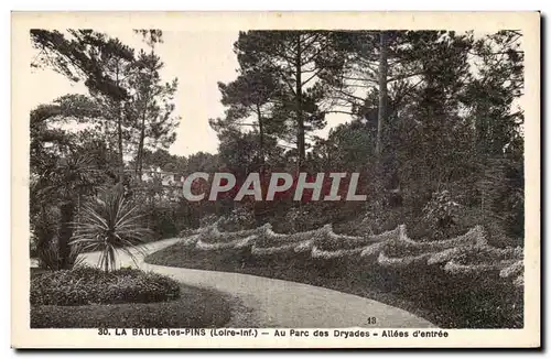 Cartes postales La Baule les Pins Au Parc des Dryades Allees d entree