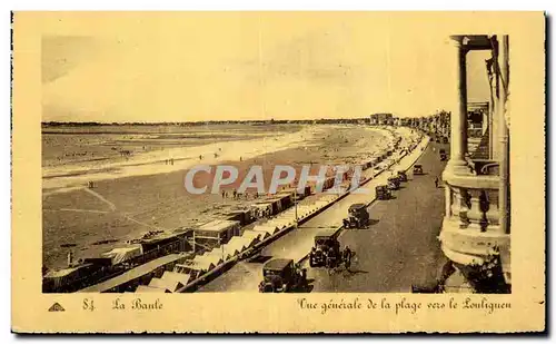 Cartes postales La Baule Vue generale de la Plage ver le Pouliguen Automobiles