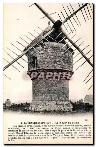 Cartes postales Guerande Le Moulin du Diable windmill